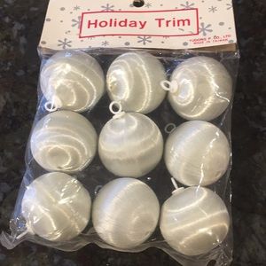 Vintage package 9 small grey silk/satin ornaments